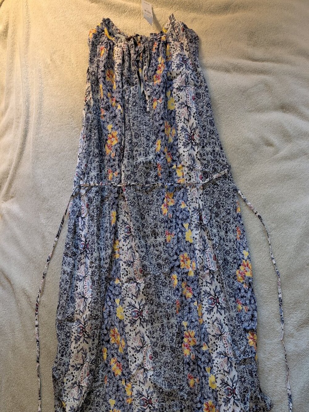 NEW WOMEN'S DRESS LOFT XS Extra Small Floral Blue Sleeveless Ann Taylor Shift